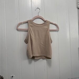 Amazon Beige Sleeveless Crop Top